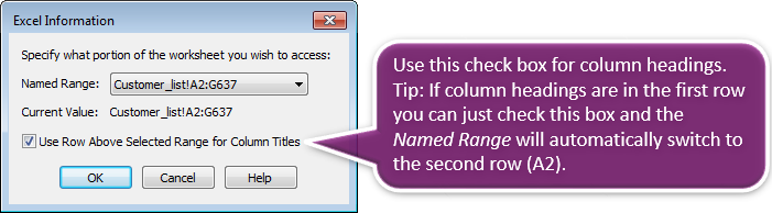 Excel Info dlg